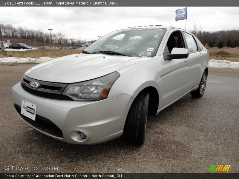 Ingot Silver Metallic / Charcoal Black 2011 Ford Focus SES Sedan