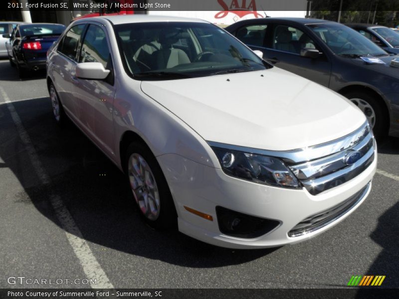 White Suede / Medium Light Stone 2011 Ford Fusion SE