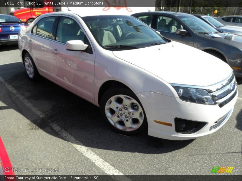 White Suede / Medium Light Stone 2011 Ford Fusion SE