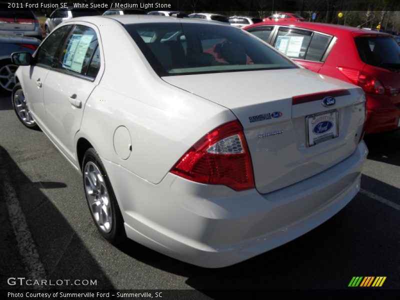 White Suede / Medium Light Stone 2011 Ford Fusion SE