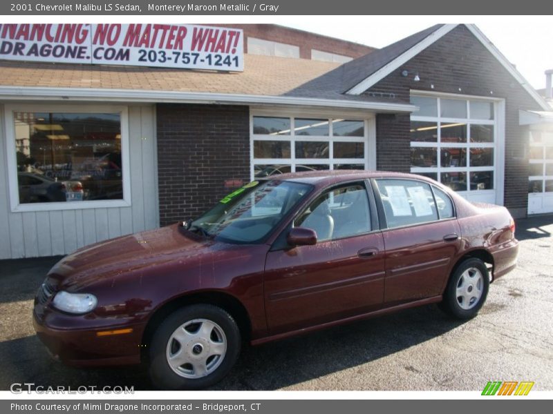 Monterey Maroon Metallic / Gray 2001 Chevrolet Malibu LS Sedan