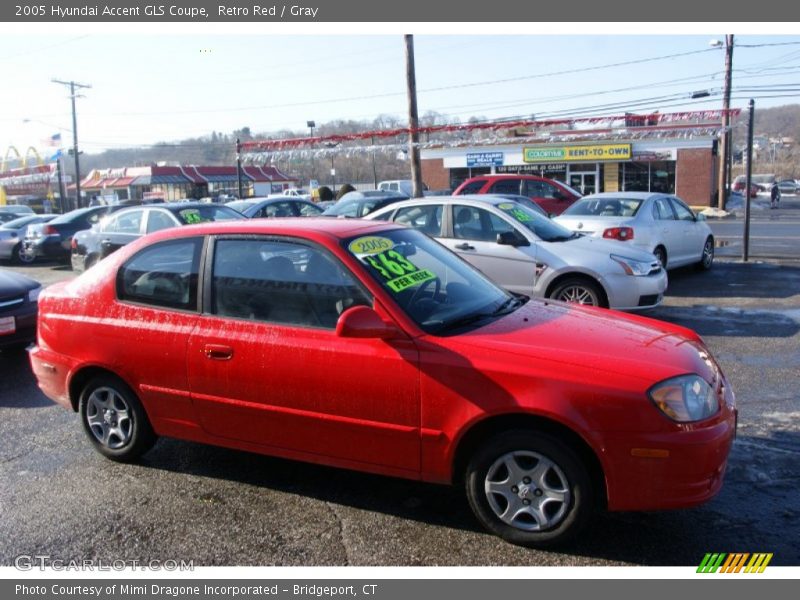 Retro Red / Gray 2005 Hyundai Accent GLS Coupe