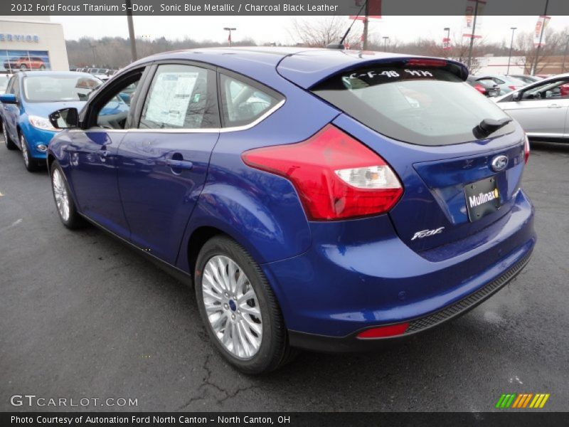 Sonic Blue Metallic / Charcoal Black Leather 2012 Ford Focus Titanium 5-Door