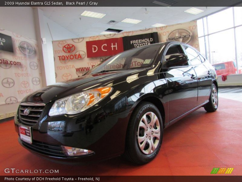 Black Pearl / Gray 2009 Hyundai Elantra GLS Sedan