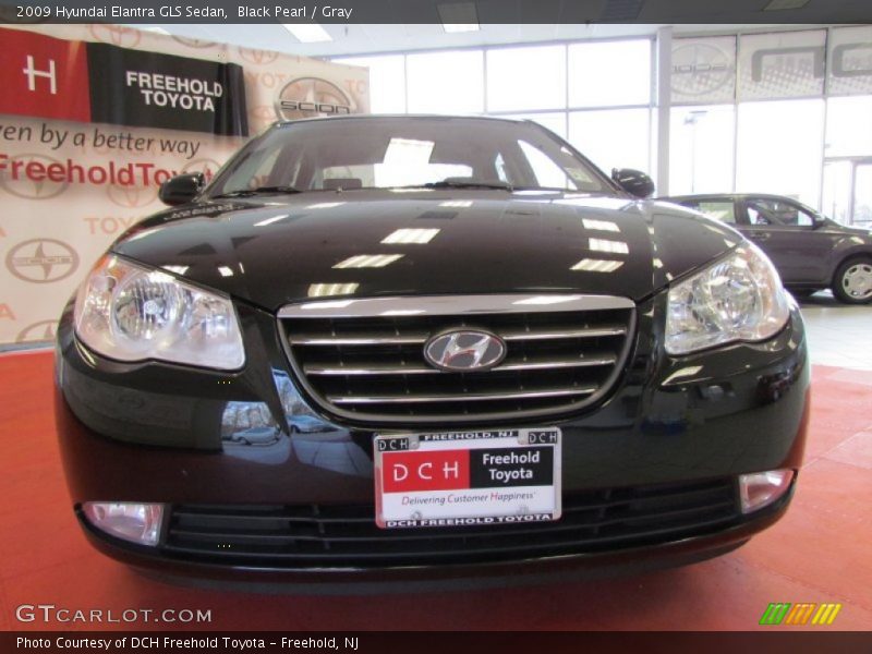 Black Pearl / Gray 2009 Hyundai Elantra GLS Sedan