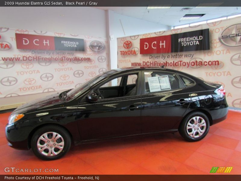 Black Pearl / Gray 2009 Hyundai Elantra GLS Sedan
