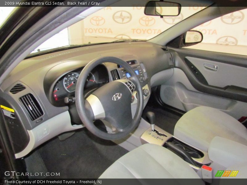 Black Pearl / Gray 2009 Hyundai Elantra GLS Sedan