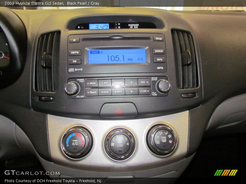 Black Pearl / Gray 2009 Hyundai Elantra GLS Sedan