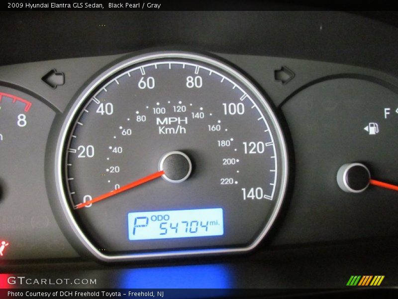 Black Pearl / Gray 2009 Hyundai Elantra GLS Sedan
