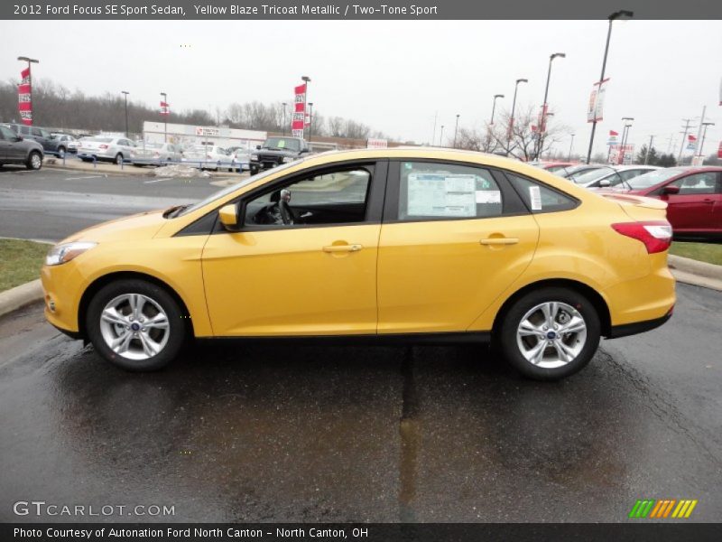  2012 Focus SE Sport Sedan Yellow Blaze Tricoat Metallic