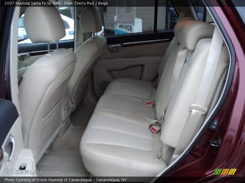 Dark Cherry Red / Beige 2007 Hyundai Santa Fe SE 4WD