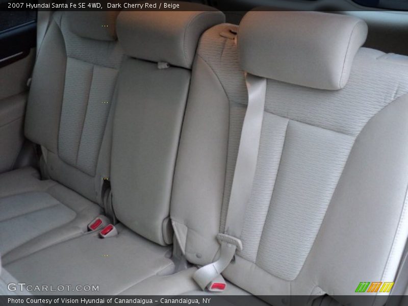 Dark Cherry Red / Beige 2007 Hyundai Santa Fe SE 4WD