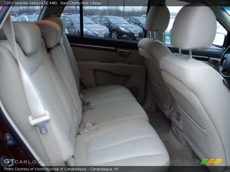 Dark Cherry Red / Beige 2007 Hyundai Santa Fe SE 4WD
