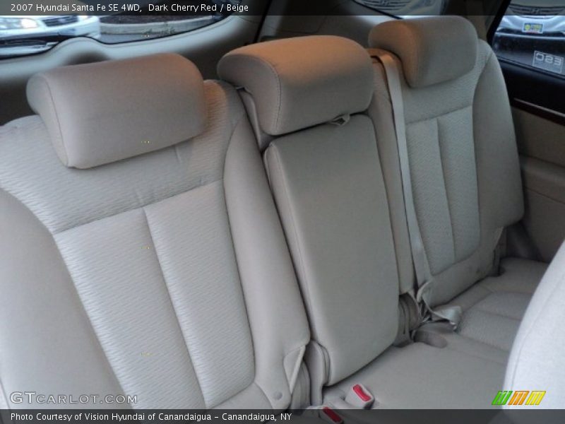Dark Cherry Red / Beige 2007 Hyundai Santa Fe SE 4WD