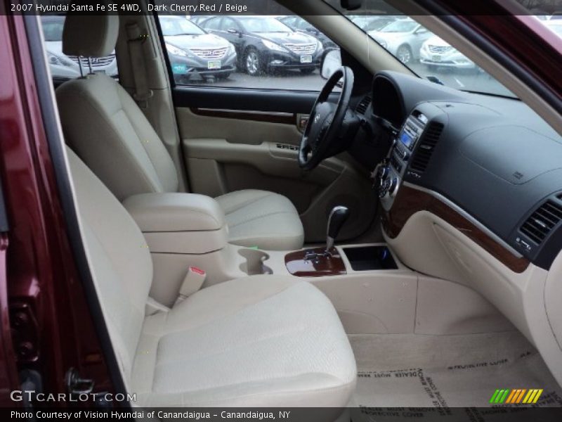 Dark Cherry Red / Beige 2007 Hyundai Santa Fe SE 4WD