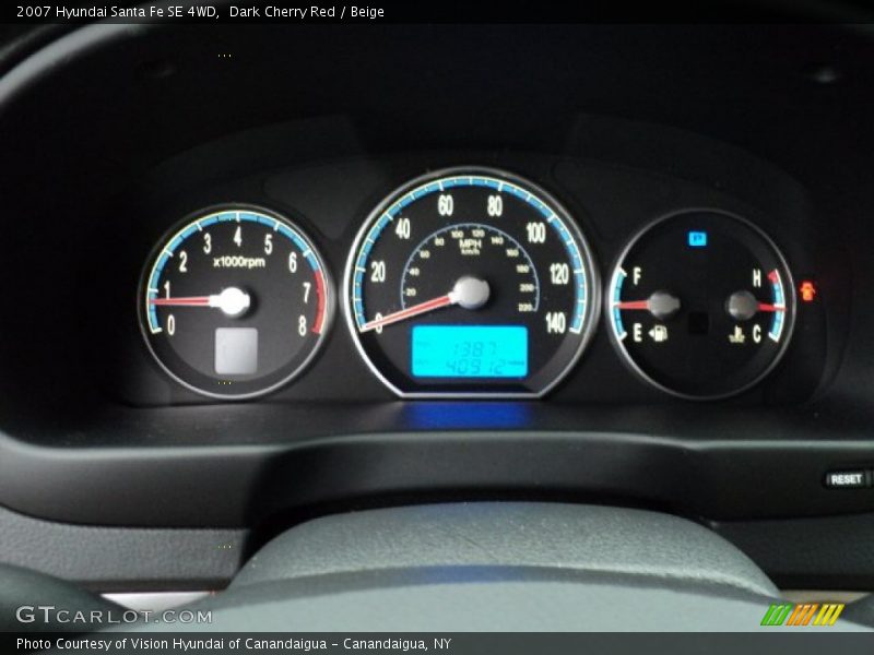 Dark Cherry Red / Beige 2007 Hyundai Santa Fe SE 4WD