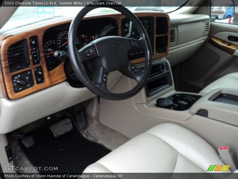 Summit White / Gray/Dark Charcoal 2003 Chevrolet Tahoe LS 4x4