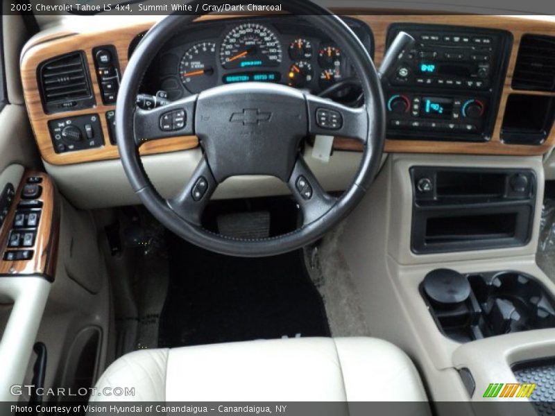 Summit White / Gray/Dark Charcoal 2003 Chevrolet Tahoe LS 4x4