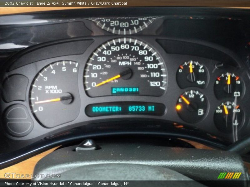 Summit White / Gray/Dark Charcoal 2003 Chevrolet Tahoe LS 4x4