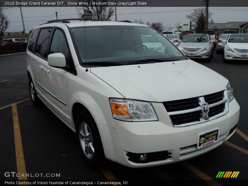 Stone White / Medium Slate Gray/Light Shale 2010 Dodge Grand Caravan SXT