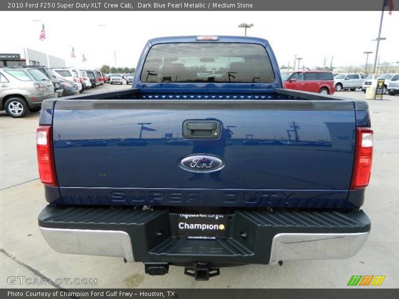 Dark Blue Pearl Metallic / Medium Stone 2010 Ford F250 Super Duty XLT Crew Cab