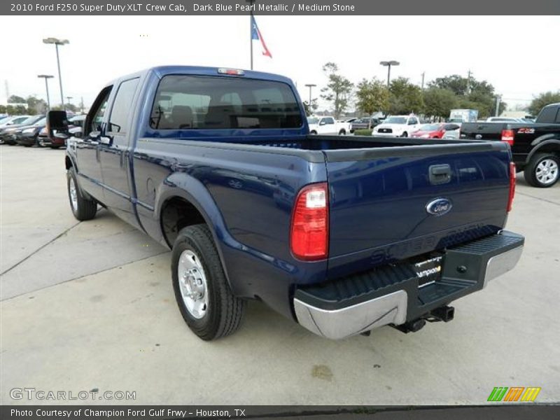 Dark Blue Pearl Metallic / Medium Stone 2010 Ford F250 Super Duty XLT Crew Cab