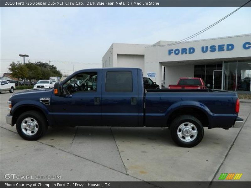 Dark Blue Pearl Metallic / Medium Stone 2010 Ford F250 Super Duty XLT Crew Cab