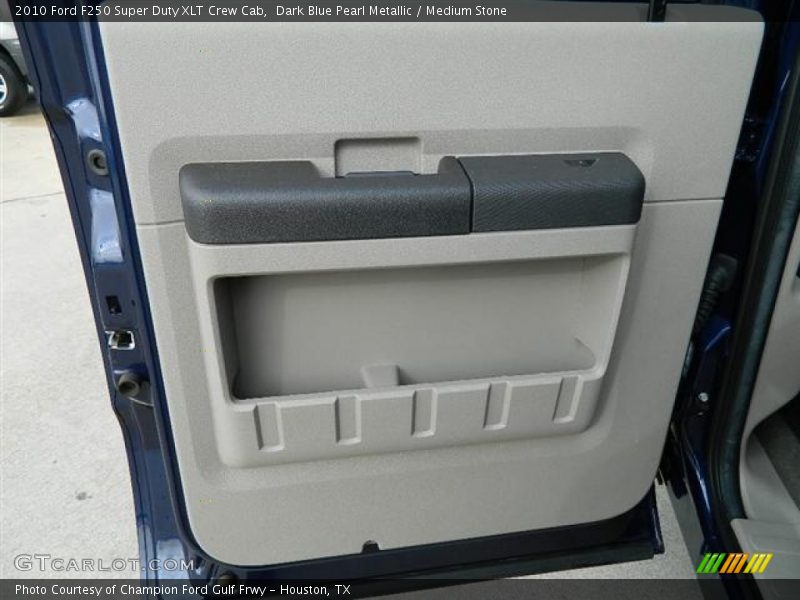 Dark Blue Pearl Metallic / Medium Stone 2010 Ford F250 Super Duty XLT Crew Cab