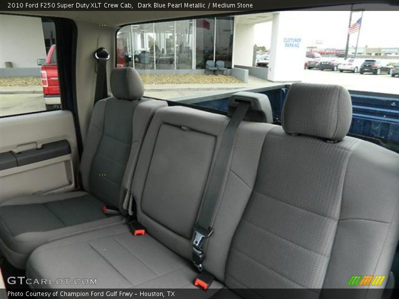 Dark Blue Pearl Metallic / Medium Stone 2010 Ford F250 Super Duty XLT Crew Cab