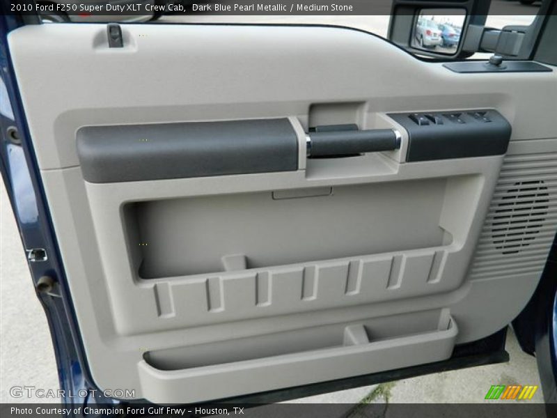 Dark Blue Pearl Metallic / Medium Stone 2010 Ford F250 Super Duty XLT Crew Cab