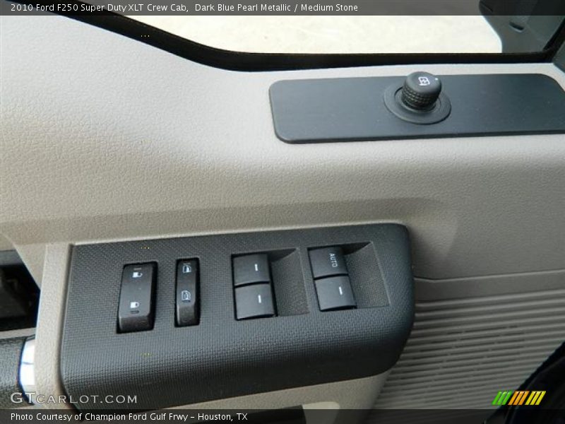 Dark Blue Pearl Metallic / Medium Stone 2010 Ford F250 Super Duty XLT Crew Cab