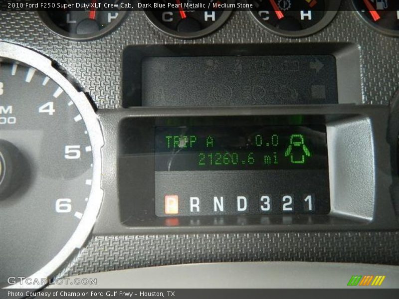 Dark Blue Pearl Metallic / Medium Stone 2010 Ford F250 Super Duty XLT Crew Cab