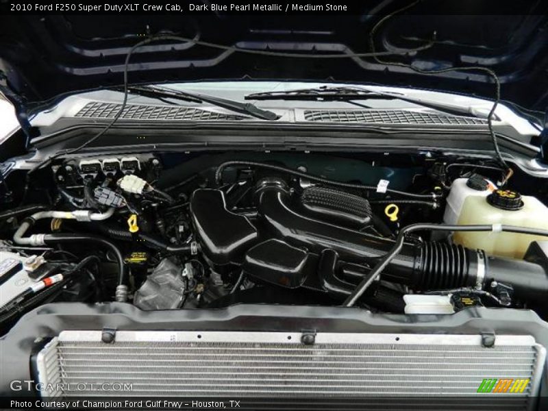Dark Blue Pearl Metallic / Medium Stone 2010 Ford F250 Super Duty XLT Crew Cab