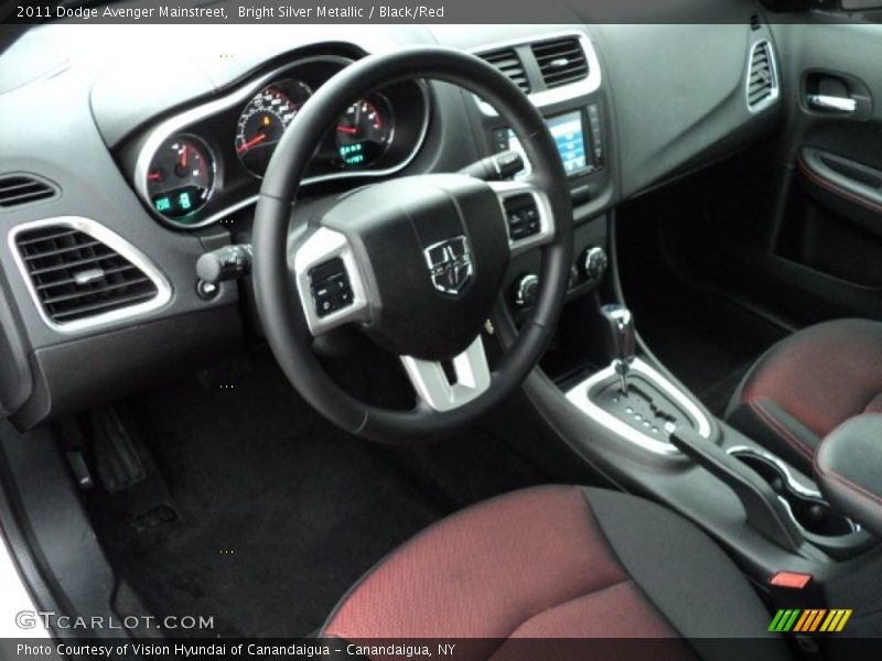 Bright Silver Metallic / Black/Red 2011 Dodge Avenger Mainstreet