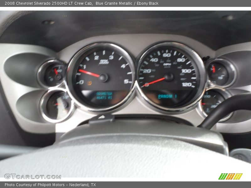 Blue Granite Metallic / Ebony Black 2008 Chevrolet Silverado 2500HD LT Crew Cab