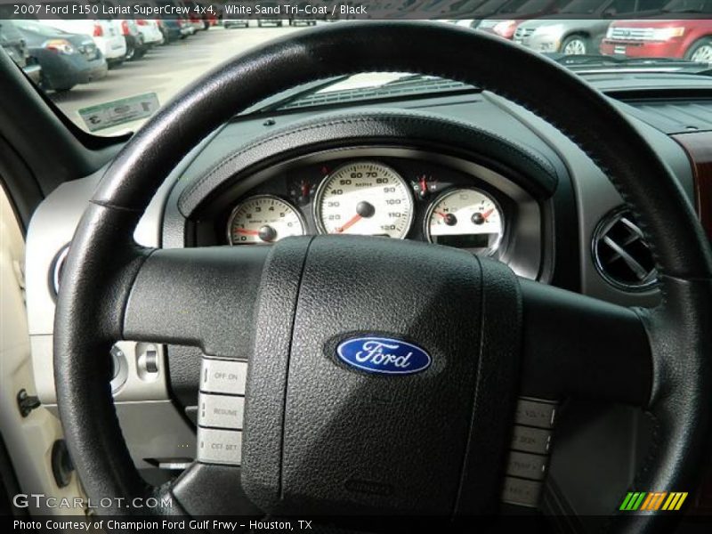 White Sand Tri-Coat / Black 2007 Ford F150 Lariat SuperCrew 4x4