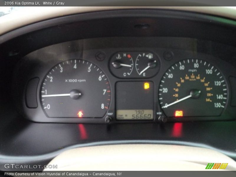 White / Gray 2006 Kia Optima LX