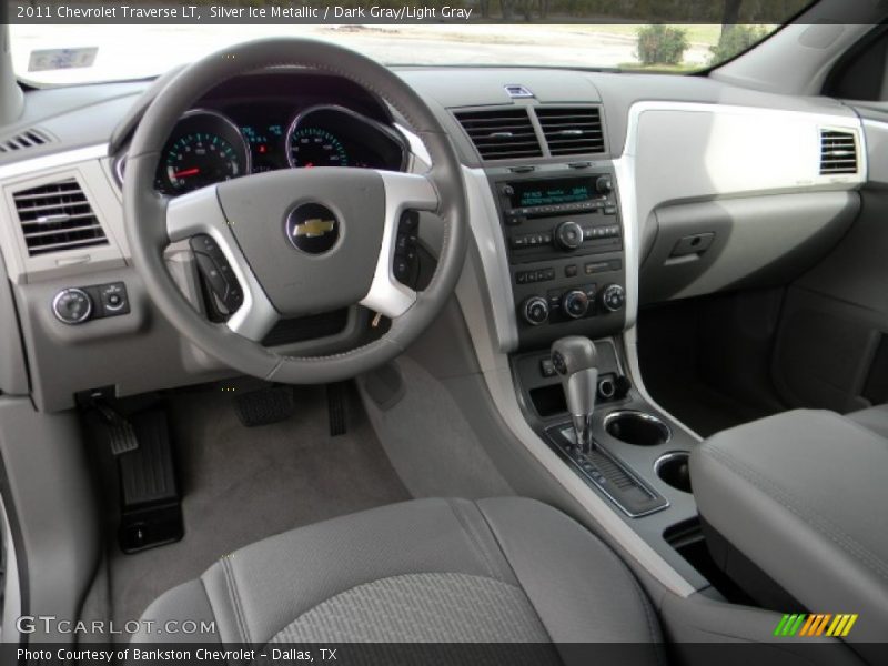 Silver Ice Metallic / Dark Gray/Light Gray 2011 Chevrolet Traverse LT