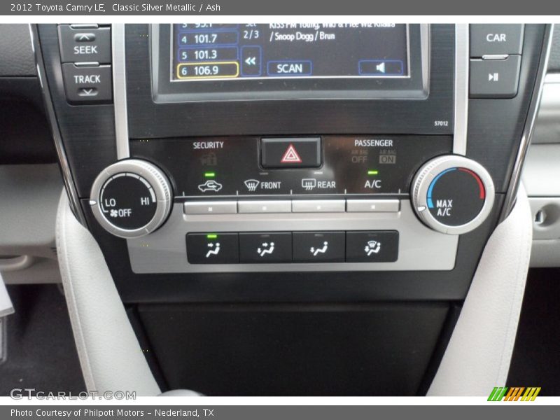 Classic Silver Metallic / Ash 2012 Toyota Camry LE