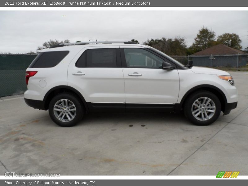 White Platinum Tri-Coat / Medium Light Stone 2012 Ford Explorer XLT EcoBoost