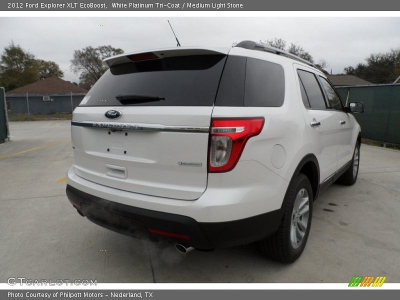 White Platinum Tri-Coat / Medium Light Stone 2012 Ford Explorer XLT EcoBoost