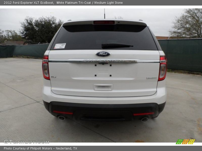 White Platinum Tri-Coat / Medium Light Stone 2012 Ford Explorer XLT EcoBoost