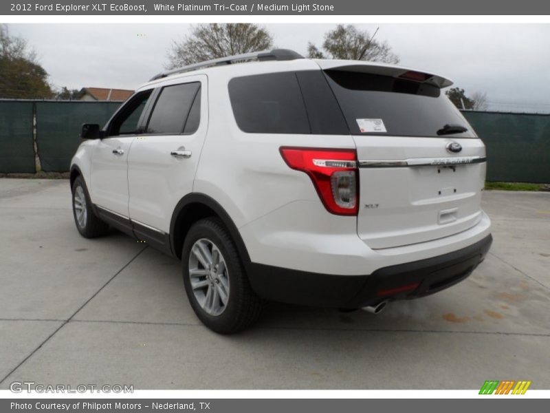 White Platinum Tri-Coat / Medium Light Stone 2012 Ford Explorer XLT EcoBoost