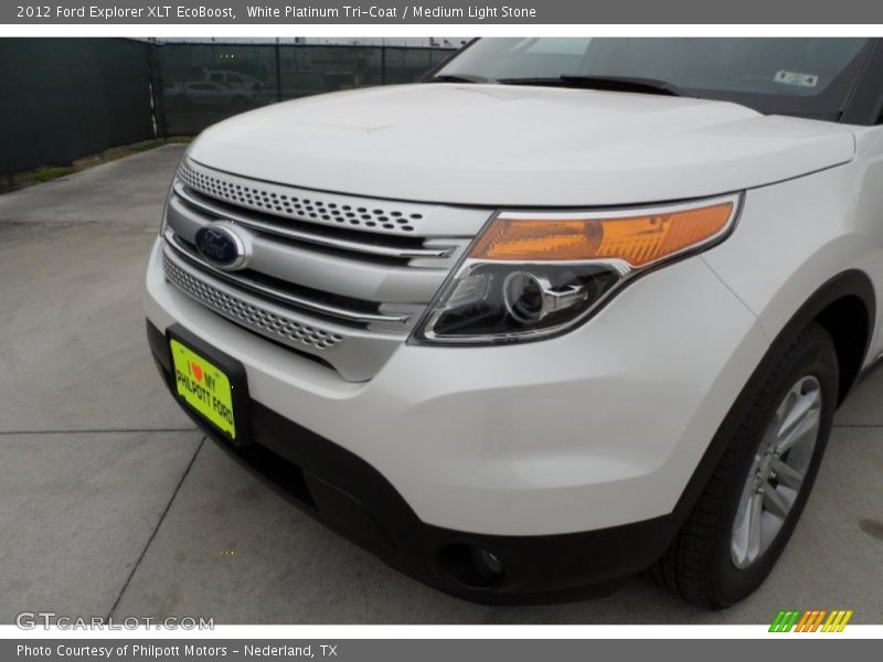White Platinum Tri-Coat / Medium Light Stone 2012 Ford Explorer XLT EcoBoost