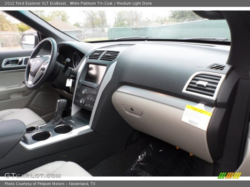 White Platinum Tri-Coat / Medium Light Stone 2012 Ford Explorer XLT EcoBoost