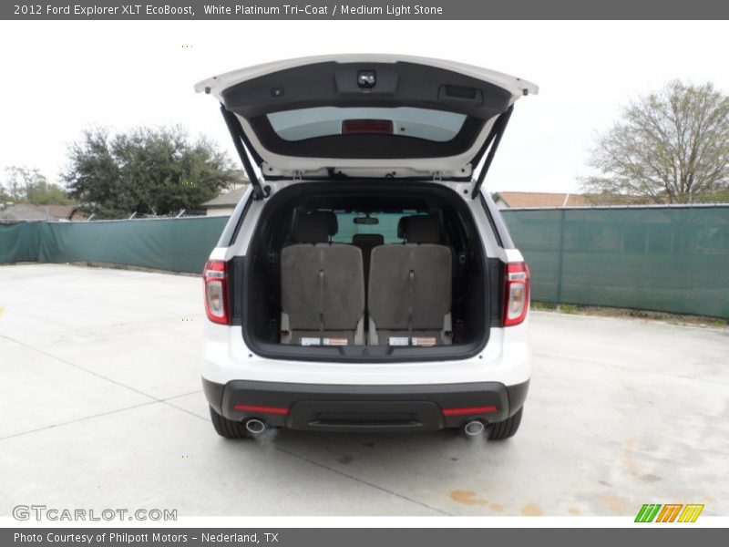 White Platinum Tri-Coat / Medium Light Stone 2012 Ford Explorer XLT EcoBoost