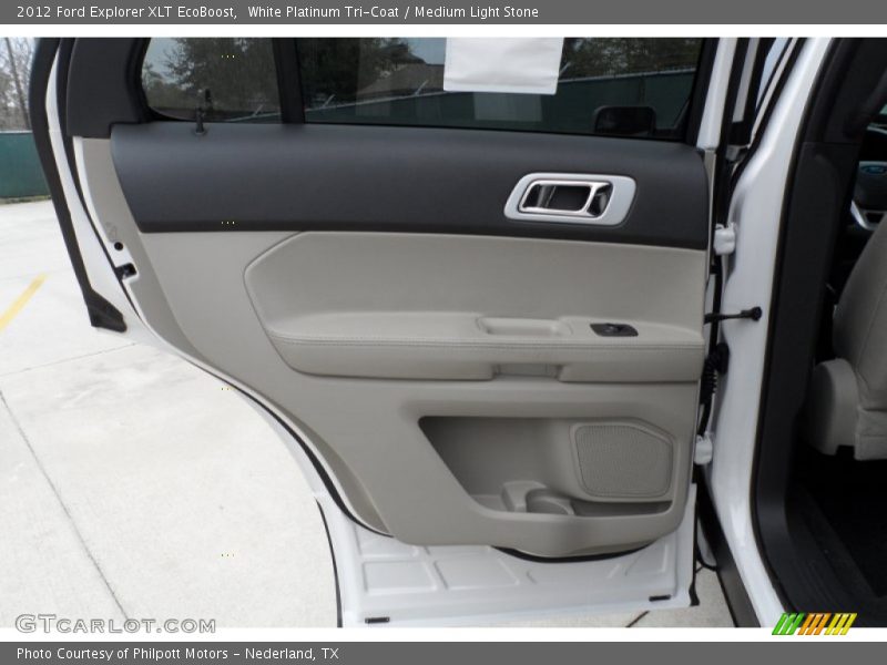 White Platinum Tri-Coat / Medium Light Stone 2012 Ford Explorer XLT EcoBoost