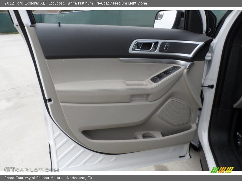 White Platinum Tri-Coat / Medium Light Stone 2012 Ford Explorer XLT EcoBoost