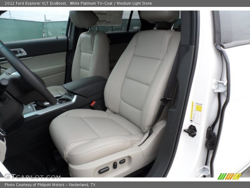 White Platinum Tri-Coat / Medium Light Stone 2012 Ford Explorer XLT EcoBoost