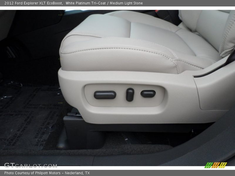 White Platinum Tri-Coat / Medium Light Stone 2012 Ford Explorer XLT EcoBoost